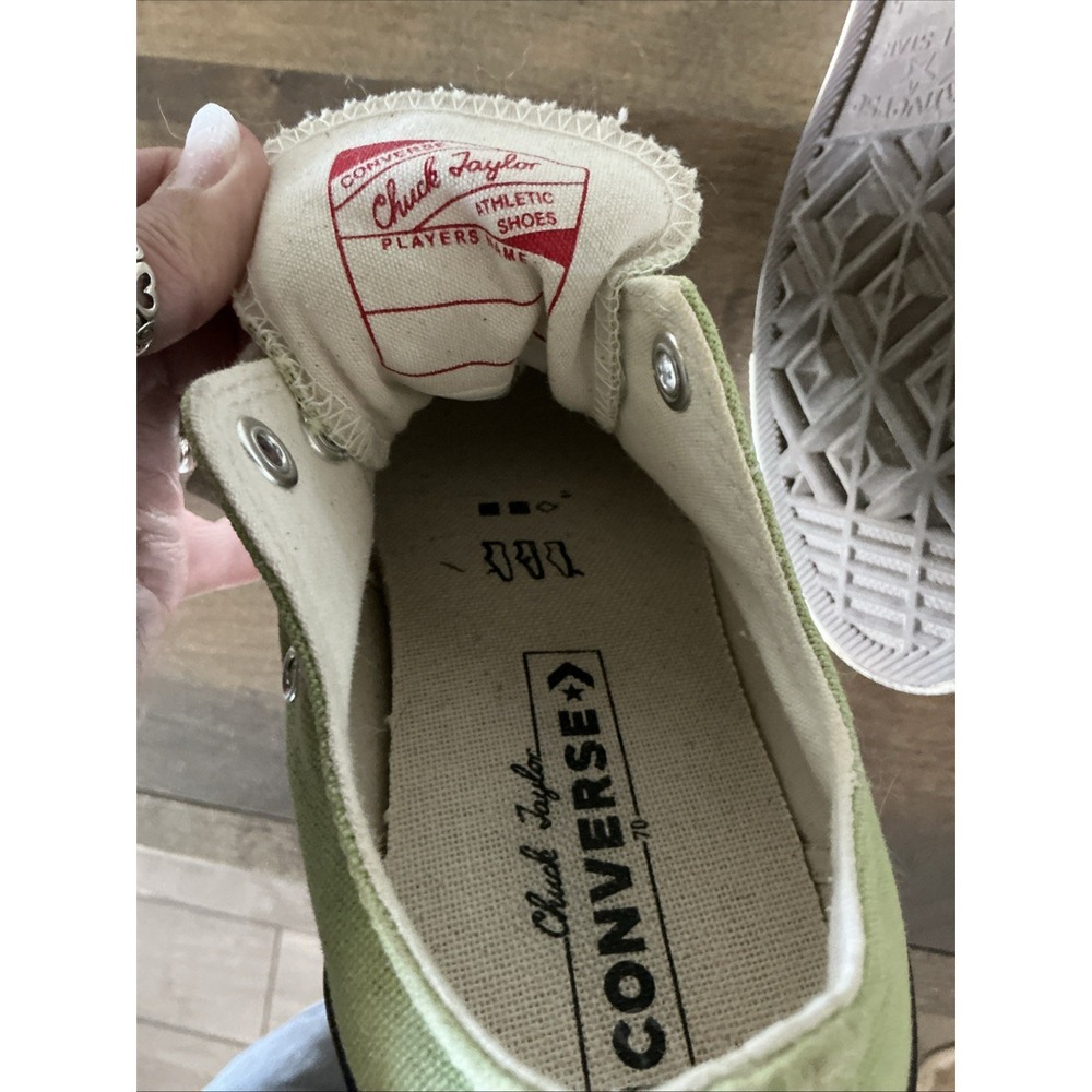 Vintage Unisex Converse All Star Sneakers Casual Shoes Pea Green Size M 5/ W 7 - Picture 8 of 11
